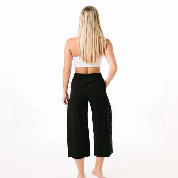 Zyia Large Black Work Flow Pants Wide Leg Gaucho 🖤 - Picture 4 of 12